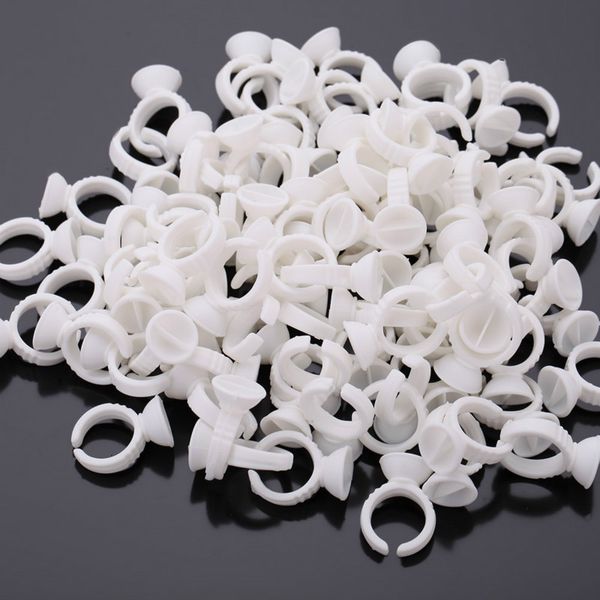 

100pcs/pack disposable eyelash extension glue rings adhesive holders eye lashes makeup tool new sale