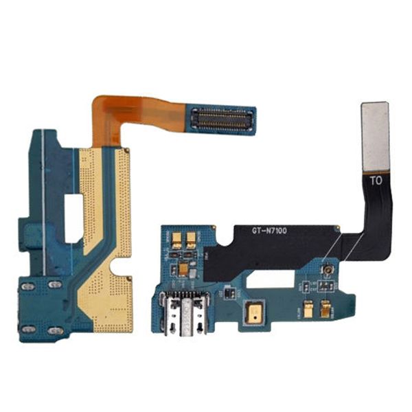 30 шт. OEM Зарядное зарядное устройство Dock Port USB Flex Cable для Samsung Galaxy Note 2 I317 N7100 T889 Бесплатный DHL