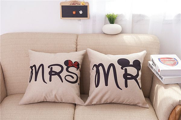 

wholesale- mr and mrs pillowcases romantic pillow case cover for him or her romantic anniversary wedding valentine's gift