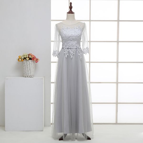 

long tulle a line bridesmaid dresses with lace appliques lace up 2017 new robe demoiselle d'honneur gray red pink, White;pink