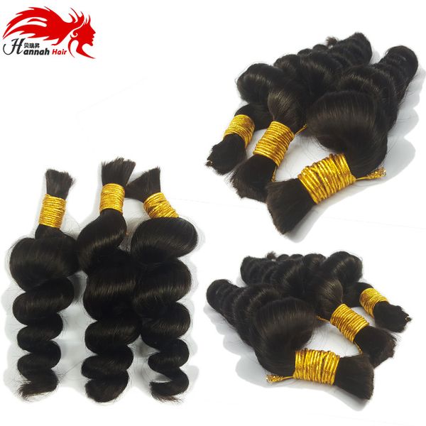 

human hair for micro braids brazilian hair bulk braiding human braiding hair bulk loose wave no weft no attachment micro braiding, Black