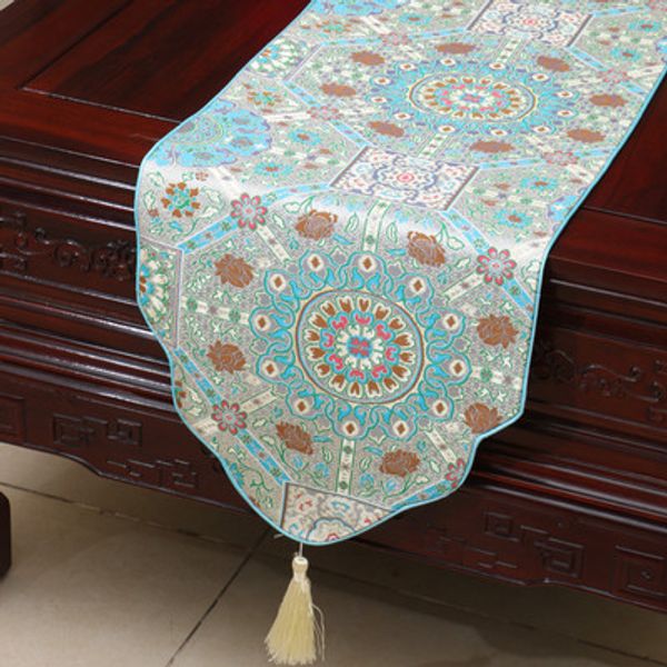 

thicken jacquard table runners chinese style high-density silk brocade luxury rectangle table cloth dining table pads home decor 200x33 cm