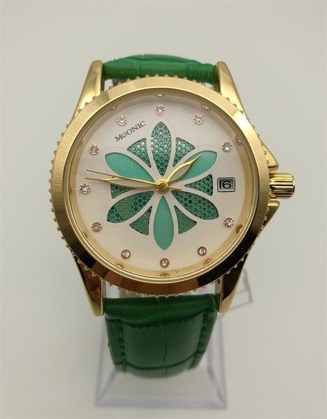 

2017 Новые Женские Часы Лист Цветок Двойной Циферблат Автоматические Механические