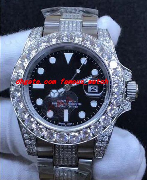 

Luxury wri twatch 40mm tainle teel bigger diamond automatic movement men 039 watch new arrival