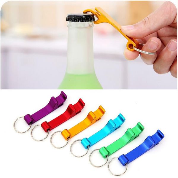 

portable stainless steel bottle opener key chain ring aluminum alloy beer wine openers bar club waiter tools 2000pcs/lot