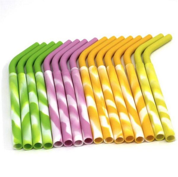 

silicone straw food grade silica gel drinking straw recycleable juicing smoothies milkshakes bar drinks straw 50 pieces