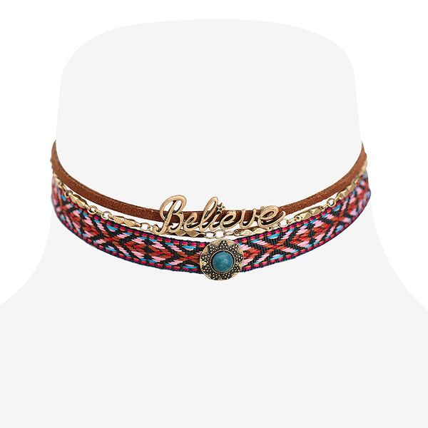 

diy three layers letters choker necklace velvet leather collar believe necklace original creative design factory direct supply ing