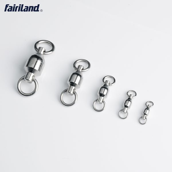 

heavy duty 44-440lb ball bearing swivel with solid ring fishing swivel rolling swivel connector 1#-9# stainless steel sea fishing accessory