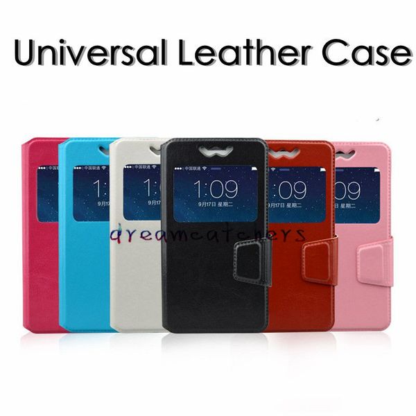 

universal slide leather case flip soft silicone cover protection for 3.8 to 6.0 size mobile phone iphone samsung