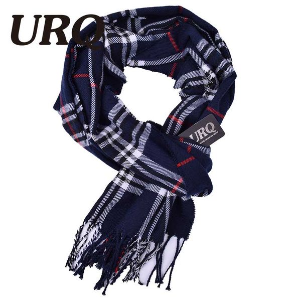 

wholesale-plaid men scarf in winter fashion knitted scarves classical plaid scarf for men imitation cashmere scarves tassel, Blue;gray