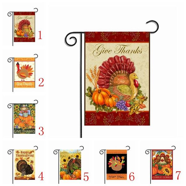 

thanksgiving garden flag banner turkey party home decor outdoor hanging polyester garden flags thanksgiving day decorations 30*45cm