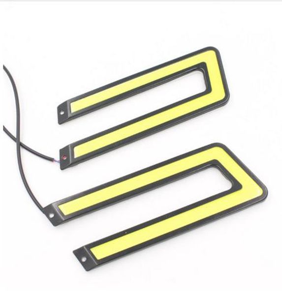 

car head light u type led daytime running lights auto drl fog lights fit for ford focus 12v dc 2pcs/set car-styling