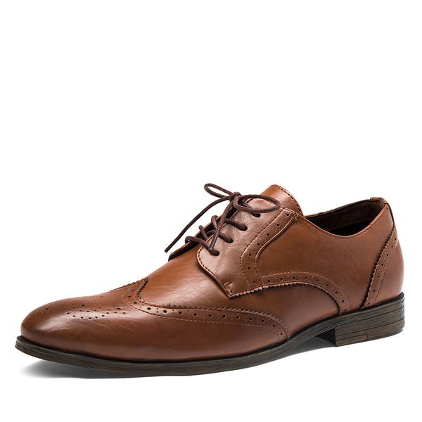 

brand fashion brogue men oxford, casual oxford shoes for men, Black