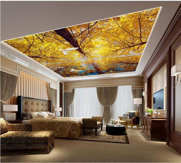Custom Luxury 3d Ceiling Wallpaper Dream Forest Fashion 3d Ceiling