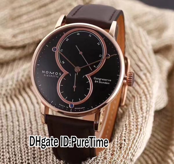 

новый nomos glashutte 953 lambda gangresrve 84 stunden power reserve автоматическое розовое золото черные мужские часы с циферблатом черный, Slivery;brown