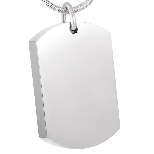 IJD8416 Free Engraving Blank Stainless Steel Dog Tag Cremation Pendant Necklace Memory Ashes Keepsake Urn Funeral Necklace