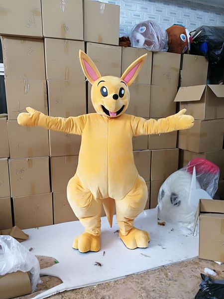 

seller cartoon kangaroo mascot costume fancy carnival costume ing, Red;yellow