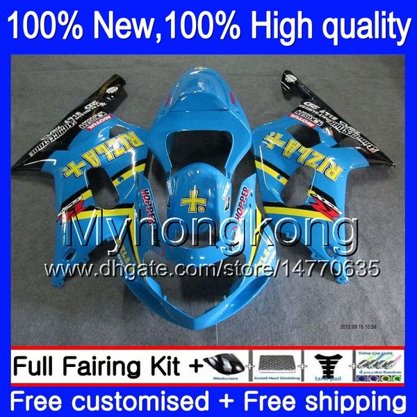 

rizla blue body for suzuki r600 k1 gsxr 600 750 01 02 03 1y891 gsx r750 gsxr750 2001 2002 2003 gsxr600 bodywork fairings kit blue black