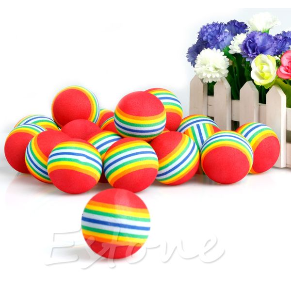

2020 wholesale- 20pcs/pack rainbow stripe foam sponge golf balls swing practice training aids