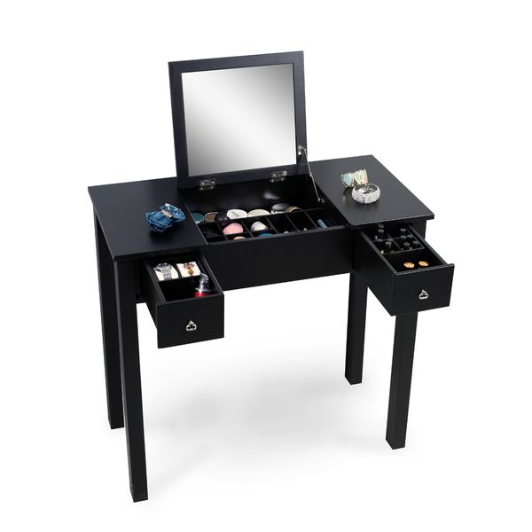 2019 Black Vanity Table Dressing With Mirror Makeups Storage Organizer Soild Wood Painting From Fashionyourlife 150 66 Dhgate Com