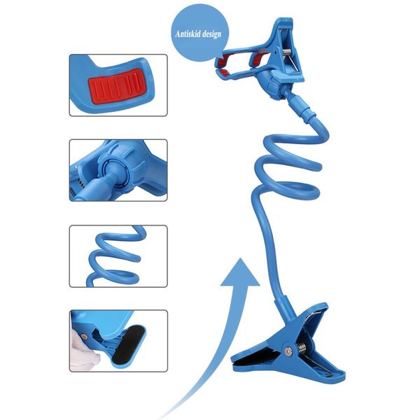 

flexible lazy phone holder universal deskphone stand holder bracket mount with clip long arm 360 degree rotation