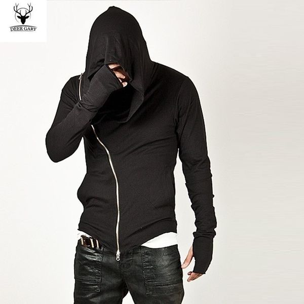 

wholesale-men's fashion diagonal hoodie sportswear assassin zip-up mens brand creed sportswear 2016 men sweatshirt for fashion desi uqm, Black