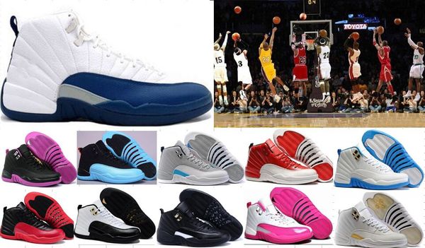 

Дешевые 12s французский синий гамма синий такси плей-офф баскетбол обувь серый спо