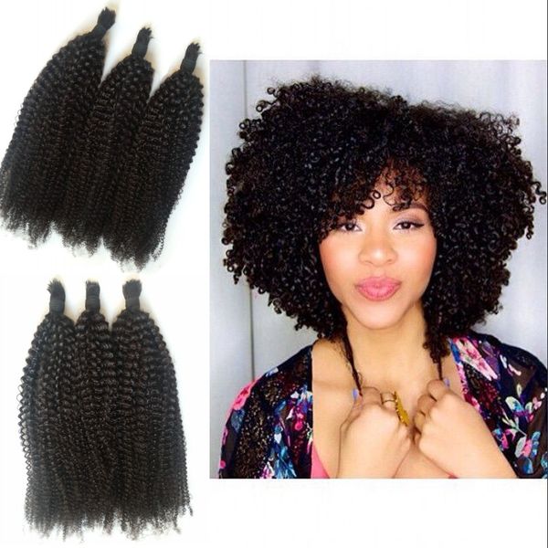 Kinky Curly Human Hair Bulk For Braiding Top Grade 4b 4c Afro Curl