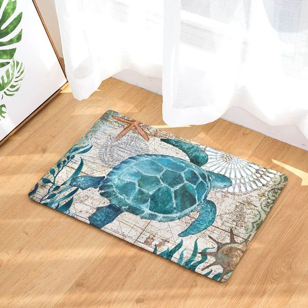 Grosshandel Vintage Marine Tapete Wal Seepferd Teppich Schildkrote