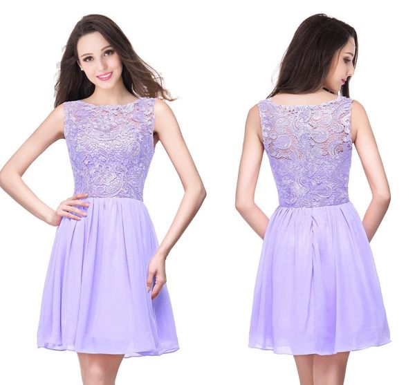 

2020 lavender a line chiffon designer prom dresses lace knee length short evening dresses formal party gowns bridesmaid dresses, Black;red