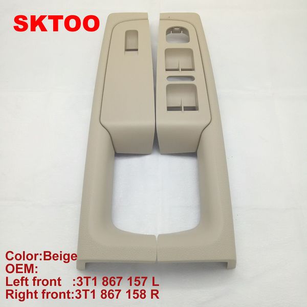 

for skoda superb door handle front left and right door armrest box inner handle frame, the lifter switch box beige