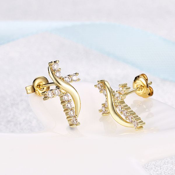 

fashion trends individuals crosses girls stud earrings gold crystal stud earrings luxury jewelry gifts wholesale ing, Golden;silver