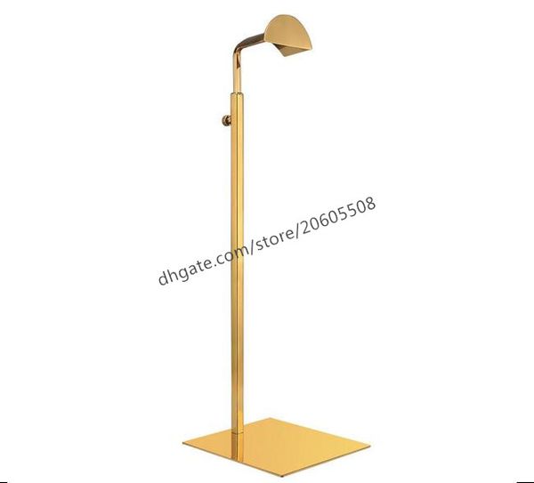 

titanium gold stainess steel handbag display stand adjustable wig hat purse women's bag display holder rack shelf