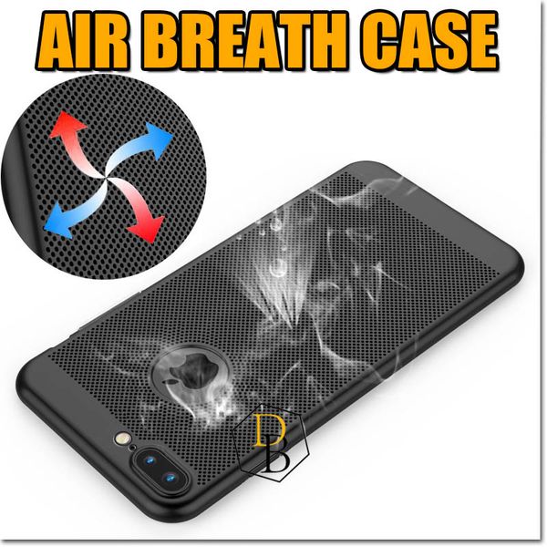 Para iphone x xr xs max caso respirável dissipação de calor slim phone protector pc colorido matagal toque suave tampa do telefone para samsung s8