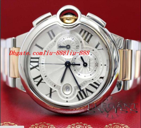 

luxury wristwatch brand new 44mm 2-tone pink gold/steel chrono watch w6920075 watch with box men's watches, Slivery;brown