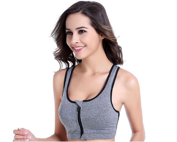 

спортивная одежда спорт нижнее белье передняя закрытие женщин спортивный бюстгальтер топ женщин бюстгальтер retachable женский растениеводст, White;black