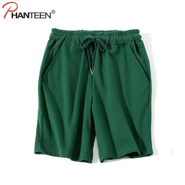 

wholesale- phanteen summer half length man short solid color cotton slim fit tracksuit casual cotton japan style fashion men brand clothi, White;black