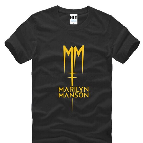 

new summer marilyn manson t shirts men cotton short sleeve printed rock mens t-shirt fashion male funs tees big size hot, White;black