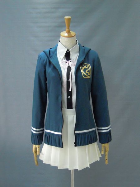 

cosplay female high school chiaki nanami cosplay outfit uniform dress green, Black