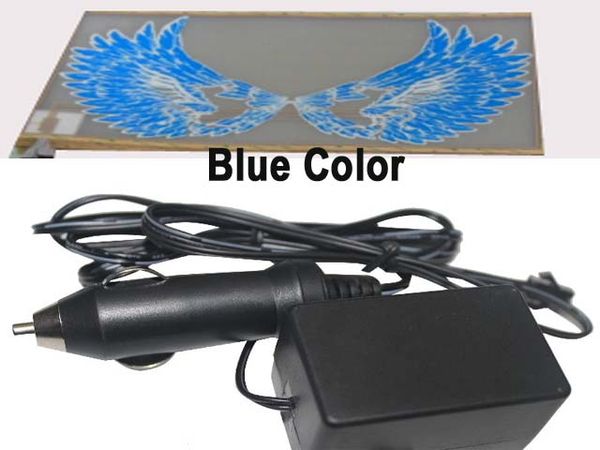 60*35 centimetri Blue Wing El Lampeggiante Autoadesivo Dell'automobile Led Sticker Musica EL Equalizzatore Incandescente Luci Autoadesivo Dell'automobile Ha Condotto La Luce pannello Forma