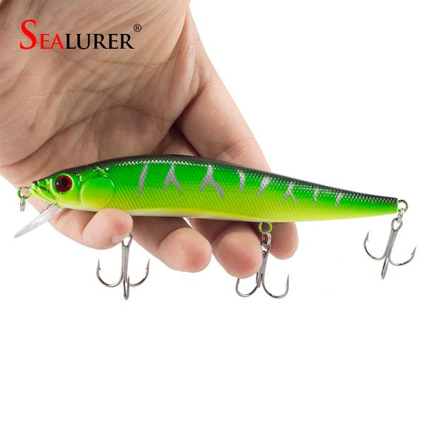

1pcs/lot 14 cm 23.7 g fishing lure minnow hard bait with 3 fishing hooks fishing tackle lure 3d eyes ing