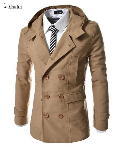 

европа и соединенные штаты культивировать свою мораль мужская зима новый бутик личности большие ярды с капюшоном пальто / m-2xl, Black