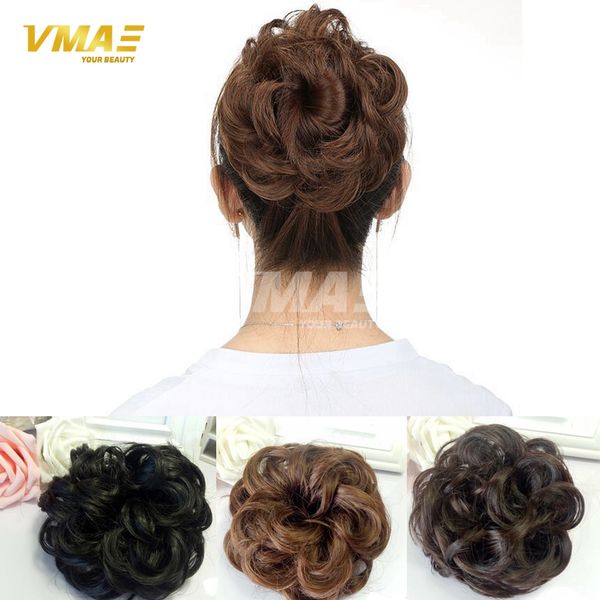 Natural Hairpiece Chignon Synthetic Hair Donut Roller Fast Bun