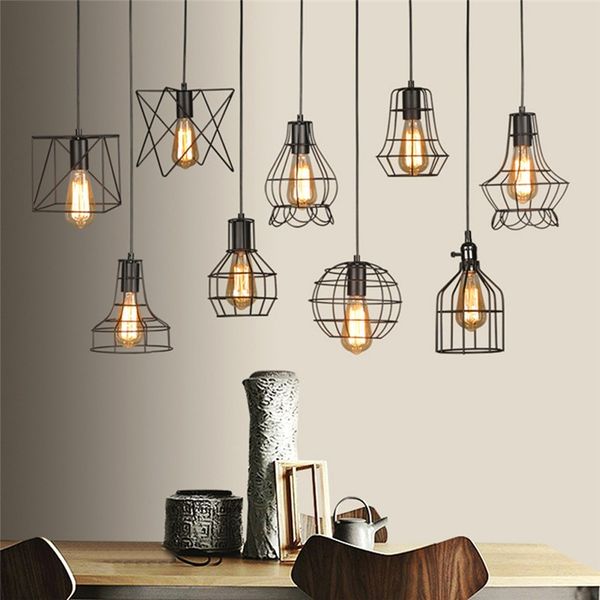 Retro Lamp Shades Industry Metal Pendant Lamps Holder Vintage Style Iron Hanging Light Shade Edison Bulb Covers Drop Schoolhouse - Pendant Lamp Covers Retro Lamp Shades Industry Metal Pendant Lamps Holder Vintage Style Iron Hanging Light Shade Edison Bulb Covers Drop Schoolhouse - Pendant Lamp Covers