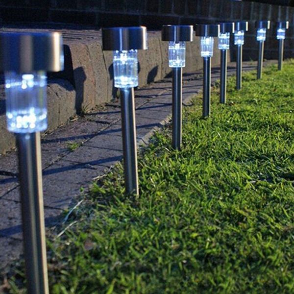 

wholesale- 1 pc energy saving path outdoor garden lawn stainless steel led solar lamp