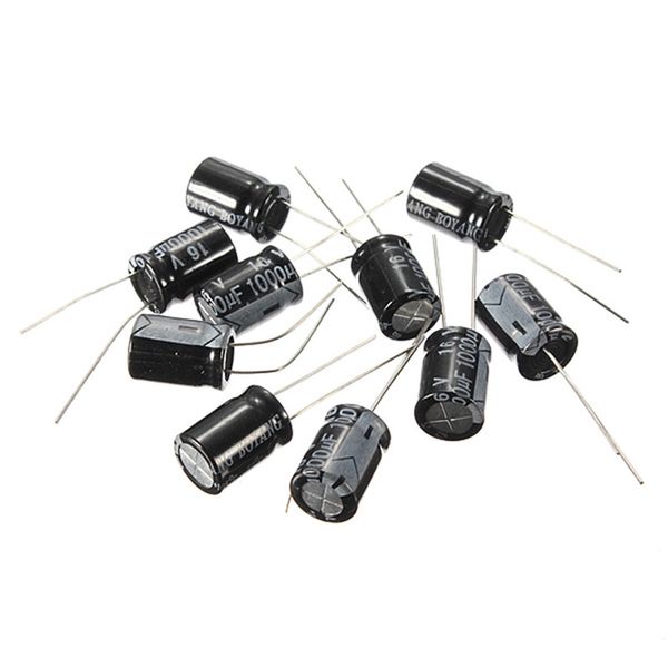 

wholesale- 10 pcs 1000uf 16v 105c radial electrolytic capacitor 10x16mm sale