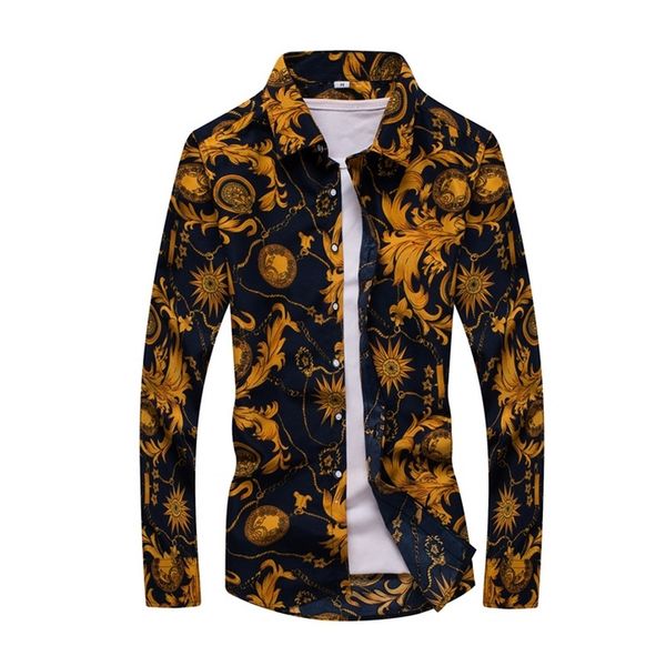 

wholesale- colorful spring and summer fashion brand mens clothes printed shirt large size slim floral shirt men, White;black