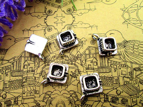 

75pcs-graduation cap charms, antique tibetan silver graduation cap charms pendants 17x13x4mm, Bronze;silver
