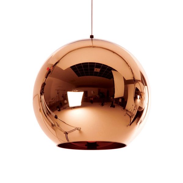 

современное золото sillver покрытый медью стеклянный шар глобус одиночный подвесной светильник e27 держатель для столовой бар магазин декор