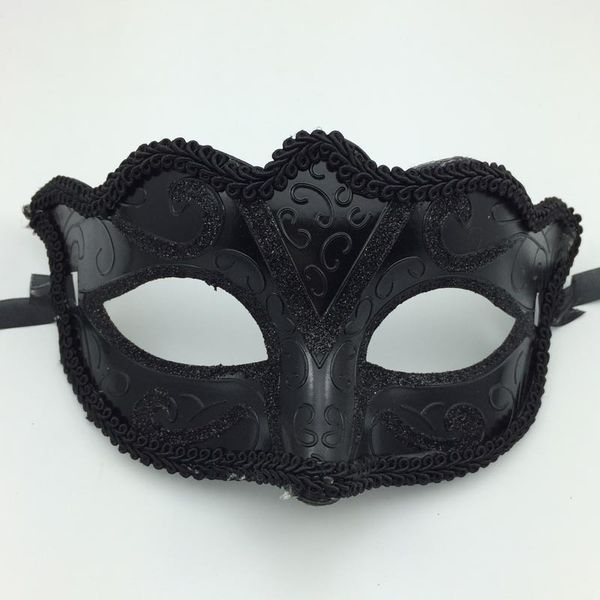 

black venice masks masquerade party mask christmas gift mardi gras man costume lace fringed gilter woman dance mask 200p b125
